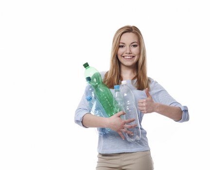 Business professional reviewing waste management services
