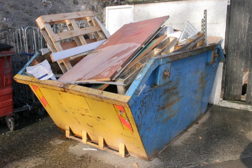 Garden debris being removed by professionals